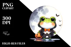 Cute Baby Frog Halloween PNG Product Image 2