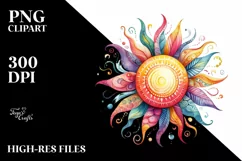 Watercolor Vibrant Sun | Sublimation | Clipart Product Image 3