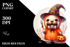 Cute Baby Walrus Halloween PNG Product Image 2