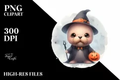 Cute Baby Walrus Halloween PNG Product Image 1