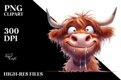 Expressive Highland Cow PNG Product Image 1
