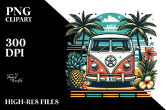 Retro Tropical Beach Van PNG Product Image 2