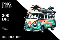 Retro Tropical Beach Van PNG Product Image 2
