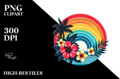 Retro Tropical Flower Rainbow Clipart Tshirt, 20 oz Tumbler Product Image 2