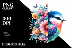 Vibrant Bird Made of Flowers Product Image 1