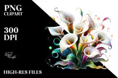 Calla Lily Watercolor Splash PNG Product Image 2