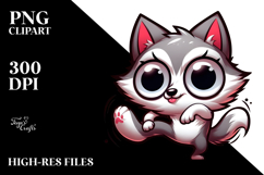 Silly Cartoon Wolf with Exaggerated Expression PNG Product Image 2