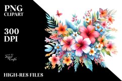 Colorful Hawayan Flowers PNG Product Image 3