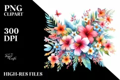 Colorful Hawayan Flowers PNG Product Image 3