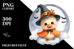 Cute Baby Duck Cloud Halloween PNG Product Image 2