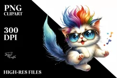 Baby Cat Jumping, Cool Haircut PNG Product Image 3