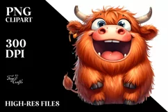 Funny Expressive Cow with Big Eyes PNG Product Image 1