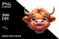 Expressive Highland Cow, Transparent PNG Product Image 2