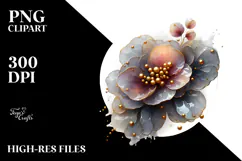 Abstract Begonia Watercolor PNG Product Image 2