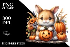 Funny Baby Bunny Pumpkin Clipart Product Image 1