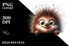 Funny Porcupine Peeking Over White Paper Product Image 1