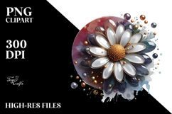 Abstract Glossy Daisy PNG Product Image 2
