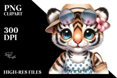 Baby Tiger in Beachwear, High-Details PNG Product Image 2