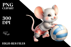 Cute Baby Mouse Playing Volleyball Product Image 2