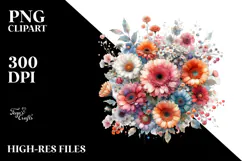 Colorful Watercolor Gerbera PNG Product Image 2