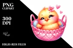 Pink-ish Baby Chicken Cuddling in Cradle Product Image 3
