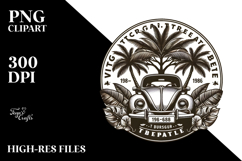 Retro Tropical Tree Beetle Car PNG Product Image 2