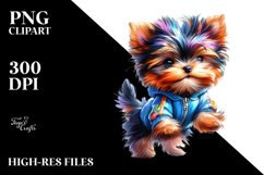 Expressive Yorkshire Terrier Jumping PNG Product Image 3