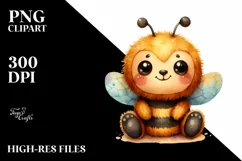 Vibrant Colorful Brownish Plush Bee | Clipart Product Image 1