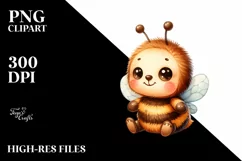 Vibrant Colorful Brownish Plush Bee | Clipart Product Image 3