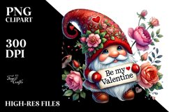 Detailed Valentines Gnome Be My Valentine PNG Product Image 2