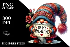 Detailed Valentines Gnome Be My Valentine PNG Product Image 2