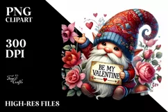 Detailed Valentines Gnome Be My Valentine PNG Product Image 2