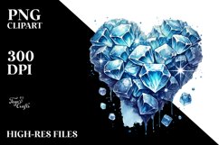 Blue Diamond Heart PNG Product Image 2