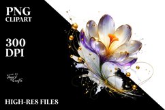 Shiny Crocus Golden Insertions | Sublimation | Clipart Product Image 3