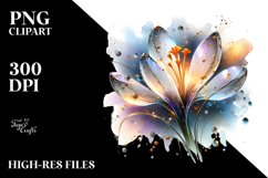 Shiny Crocus Golden Insertions | Sublimation | Clipart Product Image 1