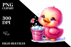 Pink-ish Baby Duck with Bubbly Bucket Product Image 1