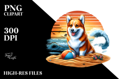 Colorful Pembroke Welsh Corgi Sitting Clipart Product Image 2