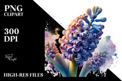 Abstract Shiny Hyacinth Watercolor | Sublimation | Clipart Product Image 1