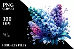 Watercolor Hyacinth Clipart | Sublimation Product Image 3
