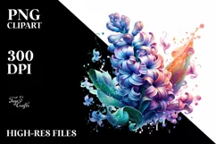 Watercolor Shiny Hyacinth Clipart | Sublimation Product Image 1