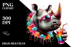 Quirky Animals Drinking Clipart Product Image 3