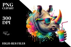 Quirky Animals Drinking Clipart Product Image 1