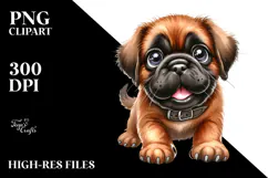 Happy Baby Bullmastiff PNG Product Image 2