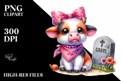 Vibrant Baby Cow Drawing Clipart Product Image 3