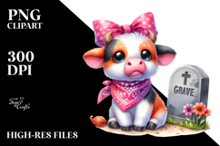 Vibrant Baby Cow Drawing Clipart Product Image 2