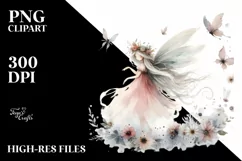 Washed Watercolor Whimsical Fairy, Transparent PNG Product Image 3