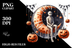 Simple Mummy on Moon PNG Product Image 2