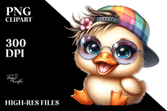 Cute Baby Duck with Cool Haircut PNG Product Image 2