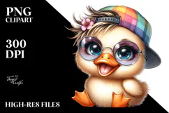 Energetic Baby Duck with Hats PNG Product Image 2