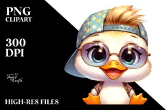 Energetic Baby Duck with Hats PNG Product Image 2